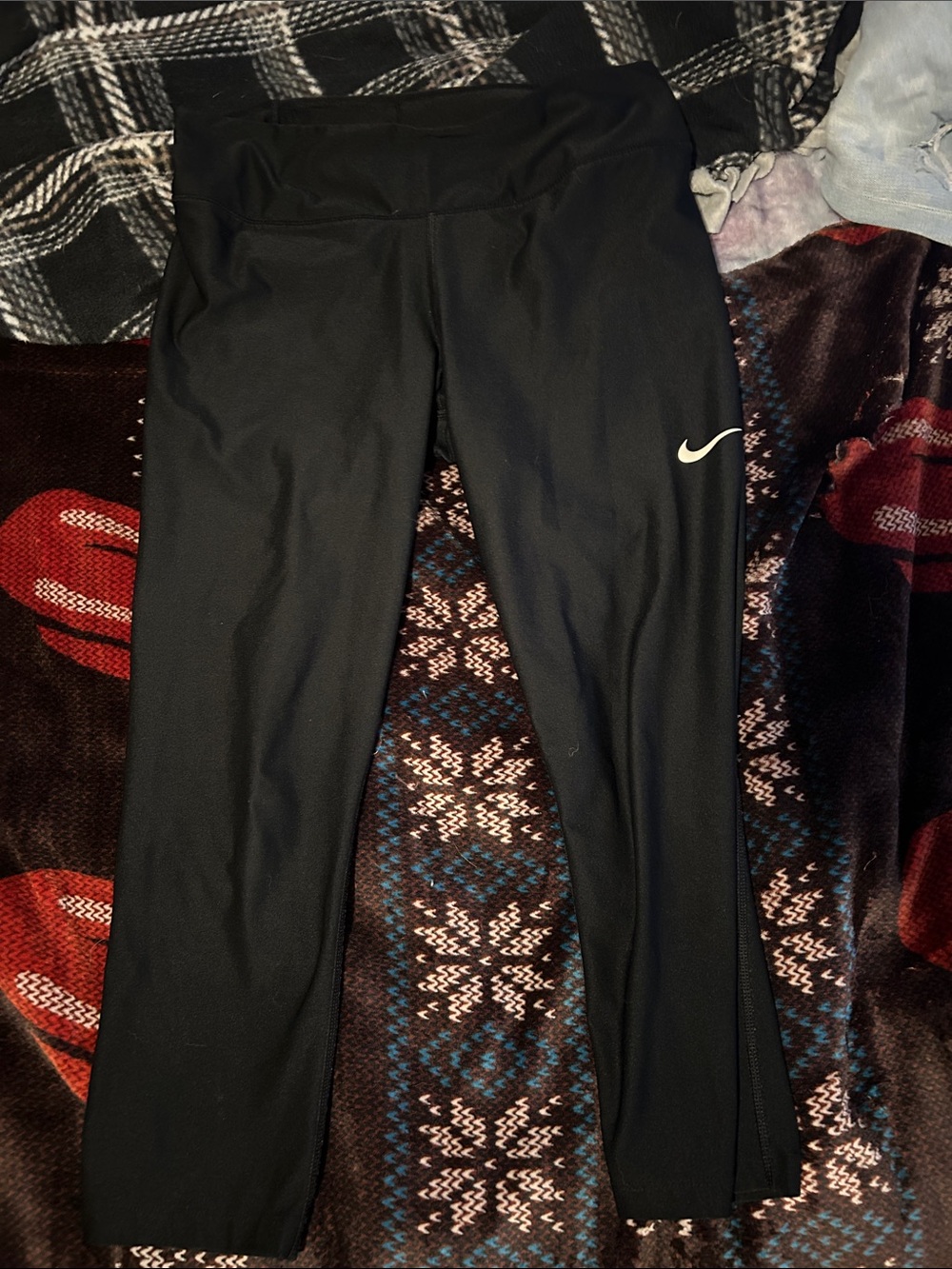 Nike Black Performance Leggings with White Swoosh